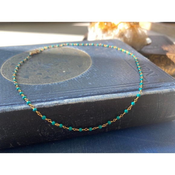 *Tina* Turquoise Rosary Choker - Picture 4 of 5